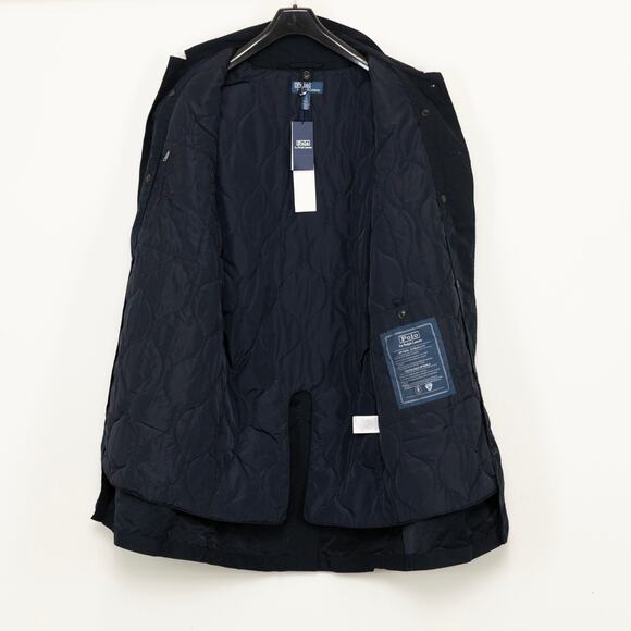 Polo Ralph Lauren Men Car Coat with Detachable Quilted Liner Jacket Navy Size S - Picture 10 of 10